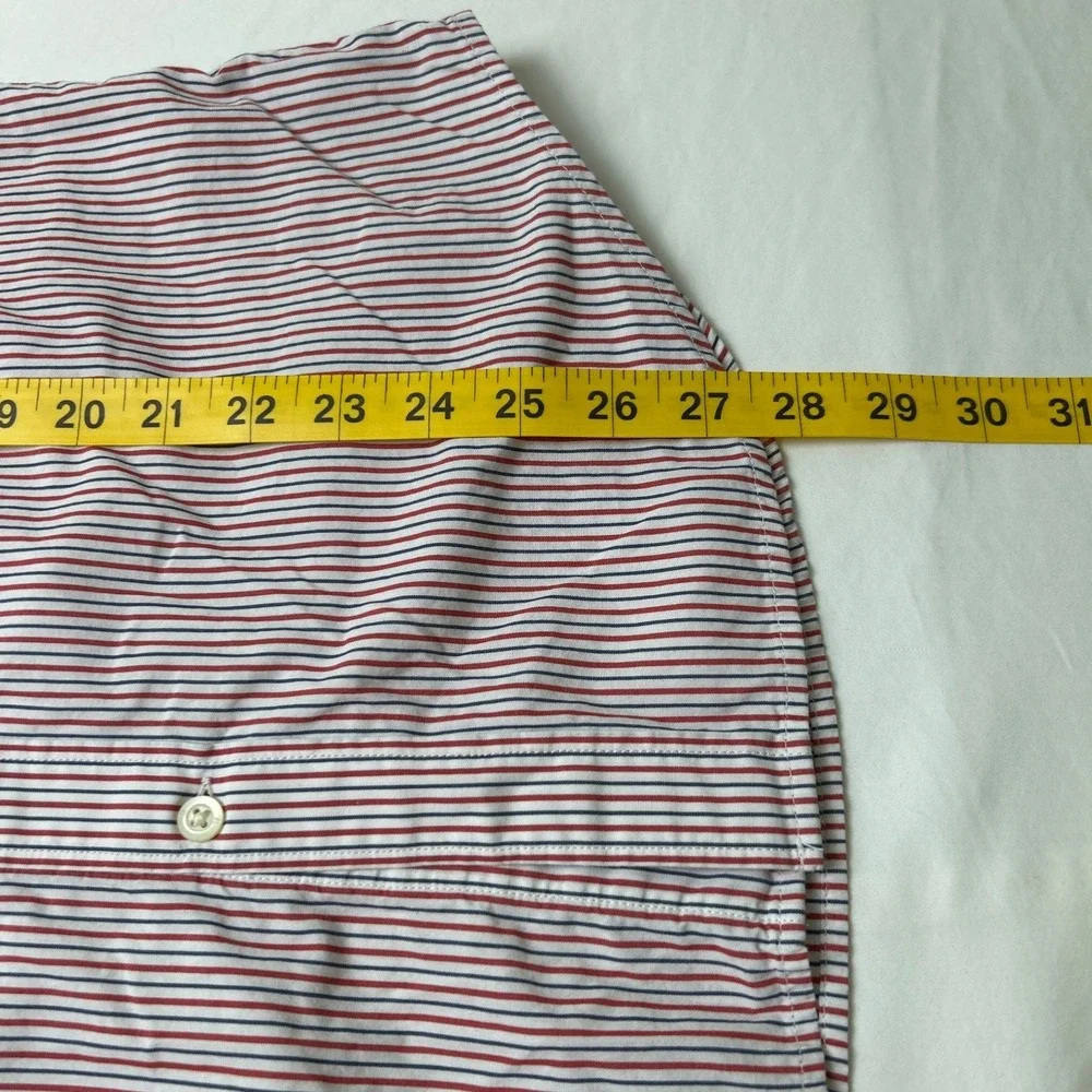 Banana Republic Mens Striped Soft-Wash Button Down Shirt Size S Red White Blue